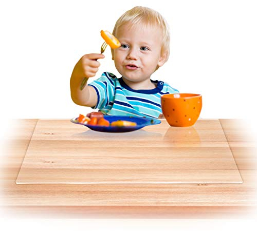 Dr. Berger – transparenter Tischschutz gegen Verschmutzungen, Macken und Kratzer – 60x40cm Kunststoff Tischunterlage mit Kantenschutz – rutschfester Kleckerschutz für Kinder und Erwachsene