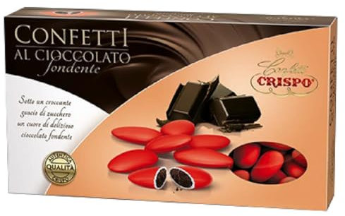 CONFETTI ROSSI AL CIOCCOLATO FONDENTE 1KG CRISPO