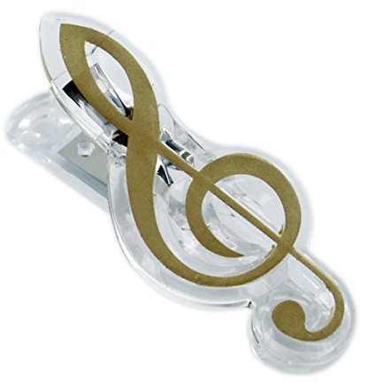 Notenklammer Violinschlüssel goldfarben - Schönes Geschenk für Musiker