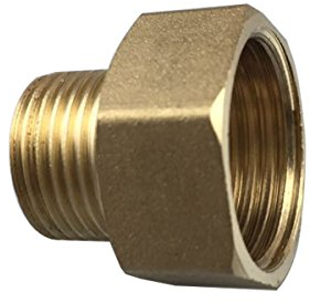 CIENCIA Messing Gewindefitting Reduzierstück 1/2 IG - 3/8 AG Gewindeadapter 1/2'' auf 3/8'' Gewinde Adapter für Brauseschlauch, SBA025A