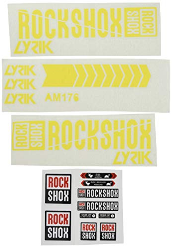 Ecoshirt Aufkleber Fork Rock Shox Lyrik 2018 AM176 Aufkleber Decals Autocollants Adesivi Forcela, gelb