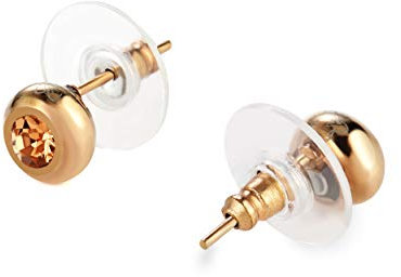 Rosegold Solitaire Magnetschmuck Ohrstecker Energetix 4you 460P mit funkelndem Swarovski Peach Kristall