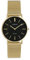 Oozoo Vintage Damenuhr mit massivem grobmaschigem Edelstahl Milanaise Metallband 32 MM Goldfarben/Schwarz C9915