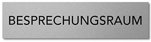 Interluxe Türschild Besprechungsraum 200x50x3mm, Schild aus Aluminium, selbstklebend und wiederablösbar, modernes Design für Meetingraum und Konferenzraum