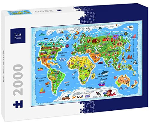 Lais Puzzle Weltkarte in deutsch 2000 Teile