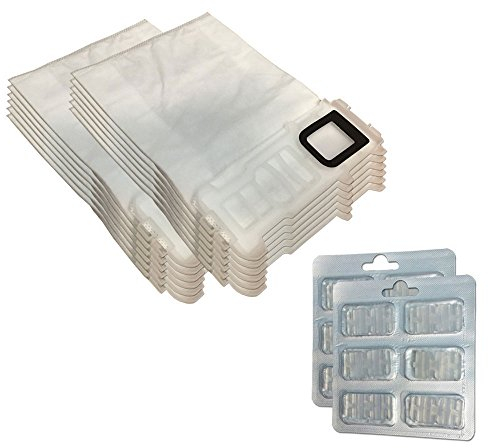 KIT 12 Sacchetti per aspirapolvere + 12 Profumi adatti per Vorwerk Folletto VK 135 136 - VK135, VK136 - FP 135 136 - FP135/136 - con microfibra speciale