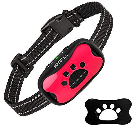Anti Bark Collars for Dogs Rechargeable, Bark Collar for Small Medium Large Dogs, Dog Barking Collar with Humane Vibrating Beep Training, Stop Dog Barking Deterrent Device 7 Sensitivities(Red)