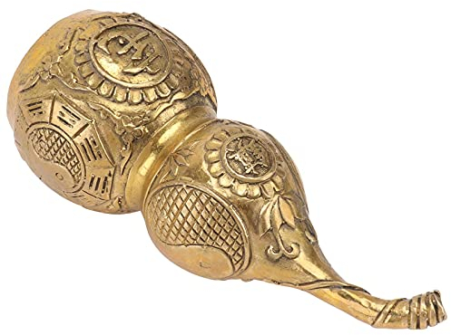 BESPORTBLE Wu Lou Feng Shui Glücksbringer Kupfer Messing Kürbis 12cm Chinesische Glück Schatz Amulett Reichtum Ornamente Büro Zuhause Cafe Geschäft Dekoration Einweihungsparty Hochzeit