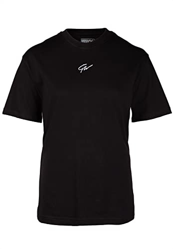 Gorilla Wear - Bixby Oversize T-Shirt - Schwarz - Bodybuilding Sport Alltag Freizeit mit Logo Aufdruck leicht und bequem für optimale Bewegung, XS
