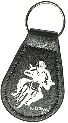 Ugozen Porte Clef Moto simili Cuir Homme/Femme, Porte Clé Moto Accessoire Idée Cadeau Original pour Motard noir
