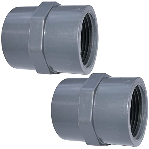 AERZETIX - C52001 - Set di 2 manicotti filettati 3/4''x3/4'' - in plastico femmina-femmina per avvitare - raccordo a pressione diritto per tubi 16 bar