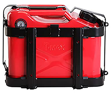 ZINIUKEJI Soporte para bidón de 10L / 20L, Coche y camión, contenedor de Combustible, Jaula de Metal con Cerradura, Gasolina y diésel, Rojo, 1 Pieza