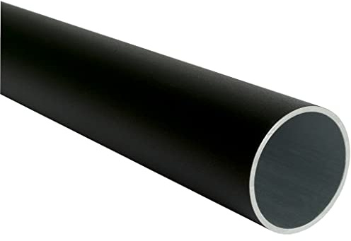 TIBU Aluminium Rundrohr Ø 43 x 2 mm Schwarz eloxiert RAL 9005 Länge: Farbmuster 3-8 cm