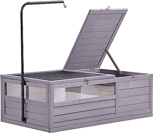 Schildkrötenhaus aus Holz, großes Schildkrötenhaus für drinnen und draußen, wetterfester Boden