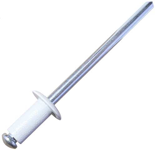 AERZETIX - C57114 - Set mit 50 Blindnieten Ø4x8 mm Farbe weiß RAL 9010 - aus stahl/aluminium - pop-niet mit dornbruch