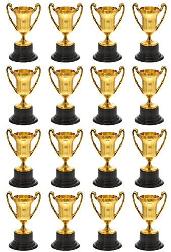 NUOBESTY Trofei Giocattolo Trofeo Coppa di Plastica Mini Trofei Coppa di 16 di di per di Apprezzamento Premio D' Oro E per di di D Oro Coppa del Mondo Mini Trofeo di Plastica D Oro