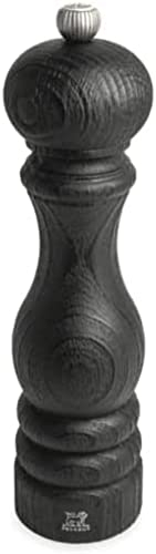 PEUGEOT - Salzmühle Paris Nature Black 22 cm - Klassische Mahlgradeinstellung - Aus recyceltem Holz mit PEFC-Siegel - Französiches Know-How - Schwarz