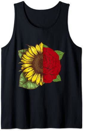 Sunflower Mixed Roses T-Shirt Geschenk Damen Tank Top