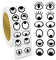 BLMHTWO 2000 piezas de pegatinas de ojos grandes con ojos pegajosos, etiquetas autoadhesivas de dibujos animados en blanco y negro, calcomanías de globo ocular para manualidades, álbumes de recortes