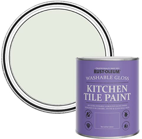 Rust-Oleum Peinture Verte Résistante à l'eau pour Faïence de Cuisine, Finition Brillante - Sauge 750ml