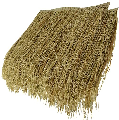 Paja de Palma Artificial Techo De Paja Material IgníFugo Libre De Mantenimiento,Usarse como Gazebo Jardín Sombrilla Tiki Bar Di Paglia Decorazione(Size:8pcs,Color:Amarillo Ordinario)