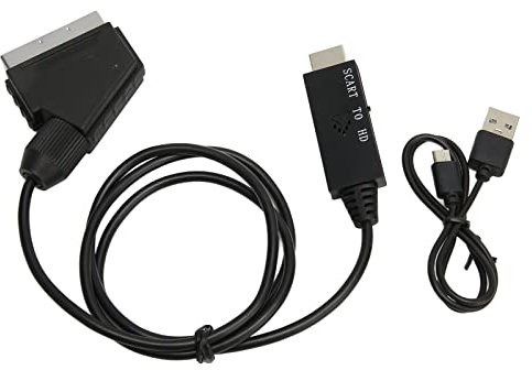 SCART to HD Multimedia Interface Converter, HD 1080P Video Adapter Cable SCART Input HD Multimedia Interface Output for Sound Video