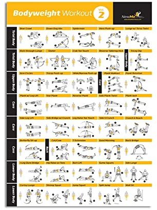 REYTOL Bodyweight Workout Vol 2 Poster Fitness Sport Canvas Wand Bilder Training Guide Charts Bild Geschenke Schlafzimmer Hausdekorbilder（Kein Rahmen）