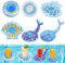 Posavasos Piscina, Saijer Portavasos Inflable Soporte Inflable para Bebidas Flotador Bebidas Piscina Posavasos Flotadores Set Cola de Sirena Hinchables Mini Flotadores para Bebida Fiesta de Playa 6PCS