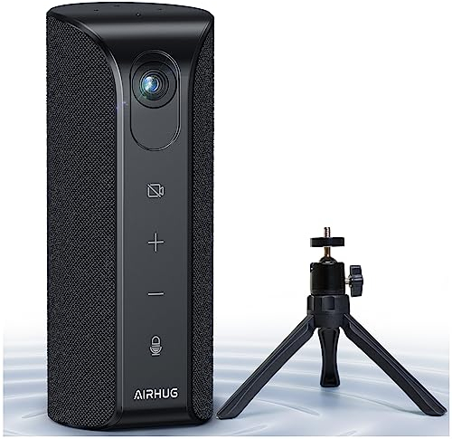 AIRHUG Webcam with Conference Speaker and Microphone,1080p Video Conference Camera, All-in-one Camera with 4 Microphones
