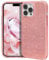 MATEPROX Compatible with iPhone 15 Pro Max Case, Sparkly Bling Cute Glitter Cover with 3 Layer Hybrid, Anti-Slick Protective Case for iPhone 15 Pro Max 6.7'' 2023-Pink