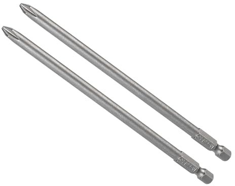 CoCud Phillips Cross Screwdriver Bits, PH2 150mm Long 1/4 Hex Shank, S2 Magnetic Phillips Drill Bit - (Applications: for Power Impact Driver), 2-Pieces