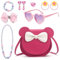 RSXING Kinder Umhängetasche Mädchen - Nette Rundes Ohr Bowknot CrossBody Bag - Kinder Handtaschen Prinzessin Mini Taschen Geschenke für 3 4 5 6 jährige Mädchen(rosa)