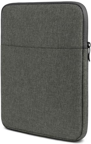moex Étui pour tablette Amazon Fire HD 10 (2023) – Étui de protection en fibre de polyester minimaliste avec fermeture éclair, imperméable, gris foncé