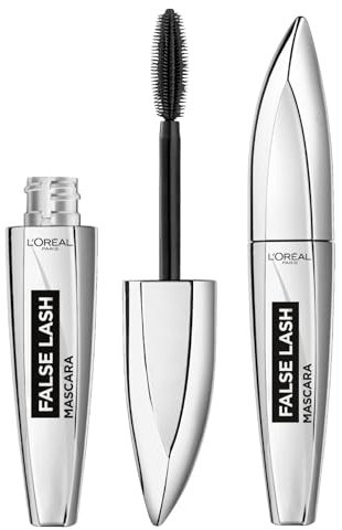 L'Oréal Paris False Lash Mascara mit langen Borsten an den Seiten für große Augen mit langem Halt, Farbe Schwarz, 2 Stück