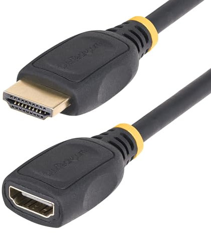 StarTech.com Câble d'Extension HDMI 2.0 de 1 m, Câble HDMI Haut Débit, 4K 60Hz, Câble d'Extension HDMI Mâle vers Femelle, Adaptateur HDMI M/F
