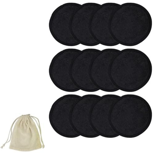 VAEIORP 12 pcs Abschminkpads waschbar und wiederverwendbar hergestellt aus Bambusfaser Abschminkpads mit Netztasche nachhaltige Abschminkpads für die Gesichtsreinigung