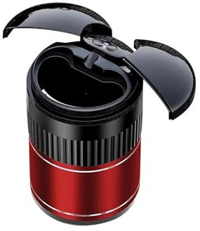 Tragbarer Aschenbecher Auto-Aschenbecher Automatisches Öffnen Und Schließen Infrarot-Sensor USB Wiederaufladbar Rauchfrei Lichtempfindlich Auto Aschenbecher(Color:Red)