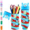 YOUYIKE 2-in-1 Monster Federmäppchen Kinder und Stifthalter, mit 5 Crocs Anstecker, Silikon federmäppchen Kinder, Pencil Case, Teleskopisc Federtasche für Mädchen Jungen Teen Geschenk zum Schulanfang