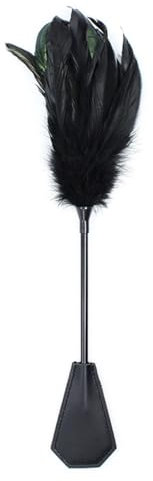 gutiest Soft Natural Feather Tickler and Dusters Whips Crop Feather Fur Brush Tickler Duster (Black)
