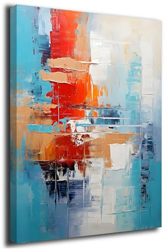 Creative Prints Berlin Leinwandbild Buntes Acrylbild, Kunstwerk in gedruckt, Abstrakt, Museum Leinwand, Wandbild S-XXL, Deko, Zuhause, Wohnung