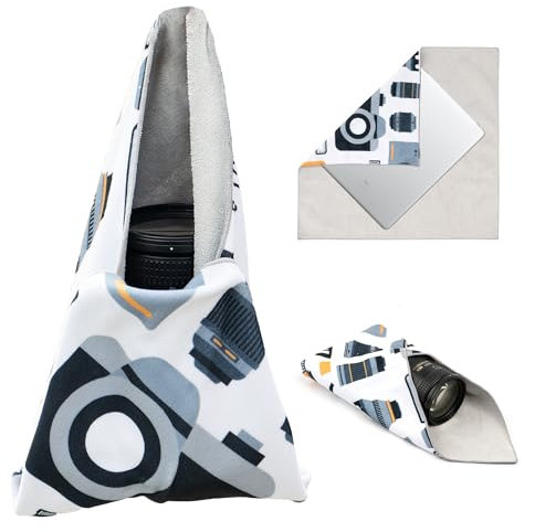 GCJUYA Protective Wrap, Camera wrap, Magic Self-Adhesive Cloth, 21.65x21.65/55x55cm Anti-Scratch Lens Camera Wrap, Folding, Washable, Lens Pouches, Soft Cloth with a Sticky for Camera and tech Gear