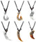 UNICRAFTALE 6 Pz Maori Collane con Ciondolo A Forma di Pesce Collane con Ciondolo con Amo Da Pesce Collane Tribali in Resina con Squalo con Corde Regolabili in Cera Nera per Donna Cioccolato Bianca