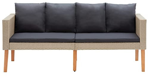 Yunir 2-Sitzer-Terrassensofa, PE-Rattan-Sofa-Couch mit Dick Gepolsterten Sitzen, Weichem Rückenkissen, Moderne Möbel für Wohnzimmer, Apartment, Studio, Büro Im Freien