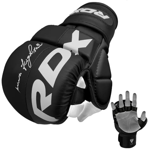 RDX MMA Sparing guanti, guanti mma uomo, guanti da combattimento per arti marziali, muay thai, MMA, kickboxing, palmo aperto ventilato per MMA grappling, guanto da karate, adulto