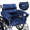 CZL Rollstuhlkissen rutschfest Rollstuhl Sitzkissen mit Armlehnentaschen und Rückentaschen für 18 Rollstuhl, Druckentlastung Sitzkissen für Rollstuhl Rollstuhlzubehör Navy Blau