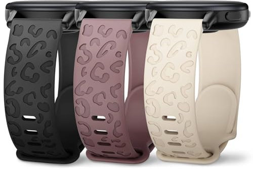 Wizvv Bracelet de rechange souple de 18 mm avec gravure léopard, compatible avec Garmin Venu 3S/Venu 2S/Vivoactive 4S/Vivomove 3S/Forerunner 265s/255s/255s Music, pour homme et femme, 18mm für Venu 2S