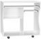 HOMCOM Computer Desk with Sliding Keyboard Tray, Mobile Home Office Desk, Study Table with Storage Shelves, PC Desk on Wheels, White