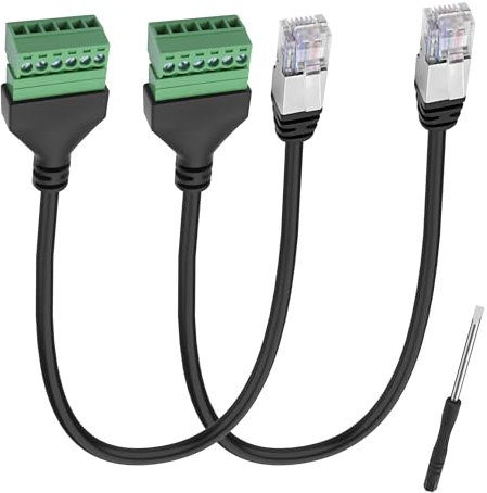 XMSJSIJ RJ12 Schraubklemme RJ12 6P6C auf 6-Pin Lötloser Stecker Adapter Verlängerungskabel Telefonkabel RJ12 Stecker auf 6-Pin Klemme Breakout Board Extender Stecker für Festnetz Telefon Modem - 2PCS