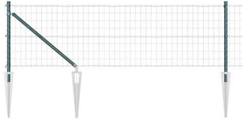 vidaXL Eurozaun mit 13 Spike-Pfosten, 0,6 x 25 m, aus verzinktem Stahl in Grün. Der Zaun ist UV-beständig und langlebig – perfekt für Gartenbegrenzungen oder zur Stabilisierung von Maschendrahtzaun.