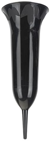 Black Spiked Memorial Grave Flower Vase Holder 32cm – Durable Weatherproof Plastic Vase with Ground Stake – Elegant Black Design for Graveside Floral Tributes